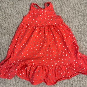 Adorable coral color dress with ice cream accents